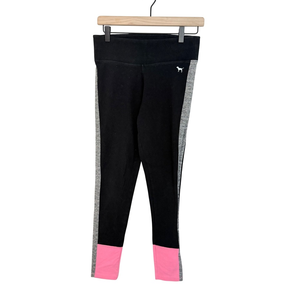 Pink Victoria's Secret Women's Skinny High Waisted Leggings Y2K Logo Dog SZ S